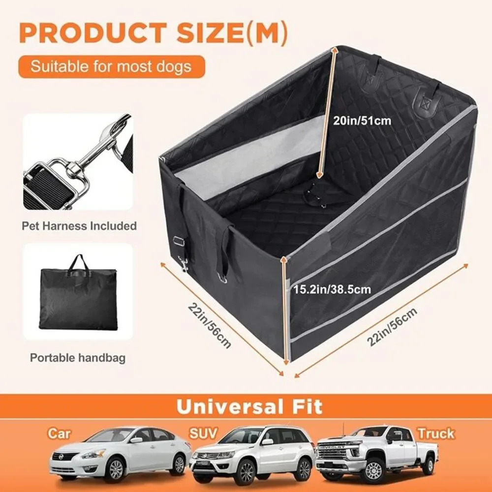 Gimars Upgrade Dog Car Seat Medium Small Waterproof Hard Bottom Open Box 2547FT